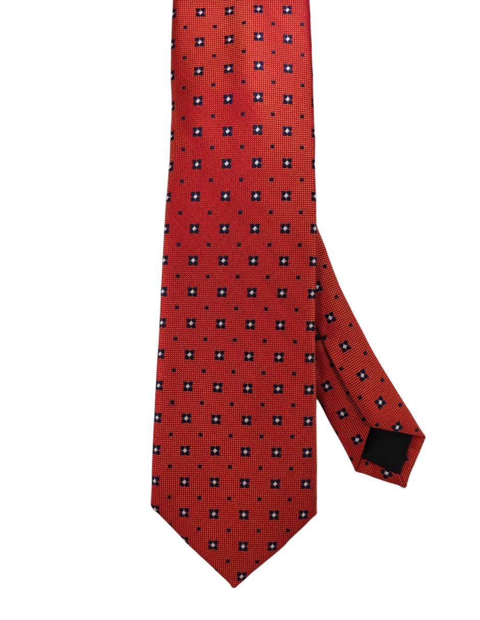Corbata regular de seda estampado floral para hombre 1