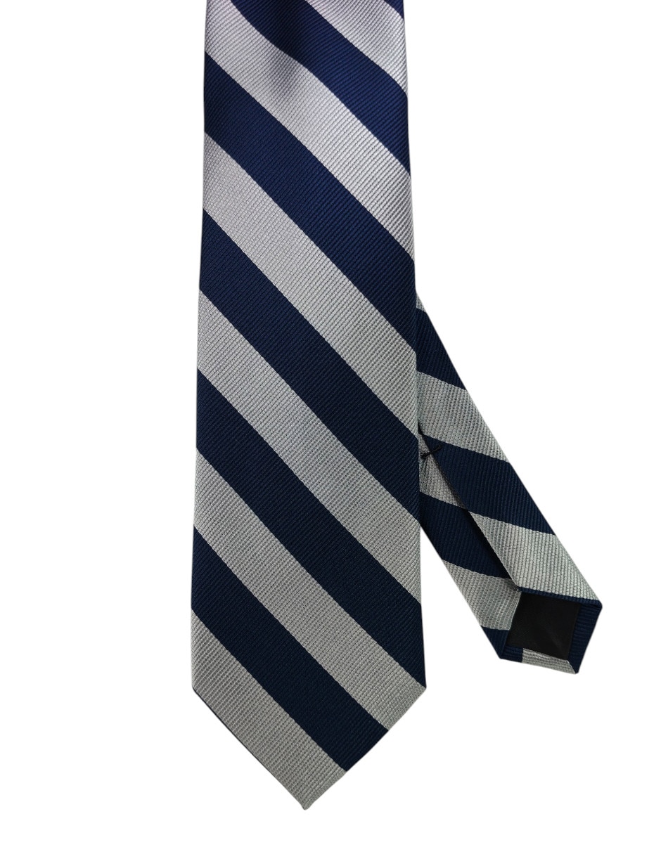 Corbata regular de seda estampado a rayas para hombre