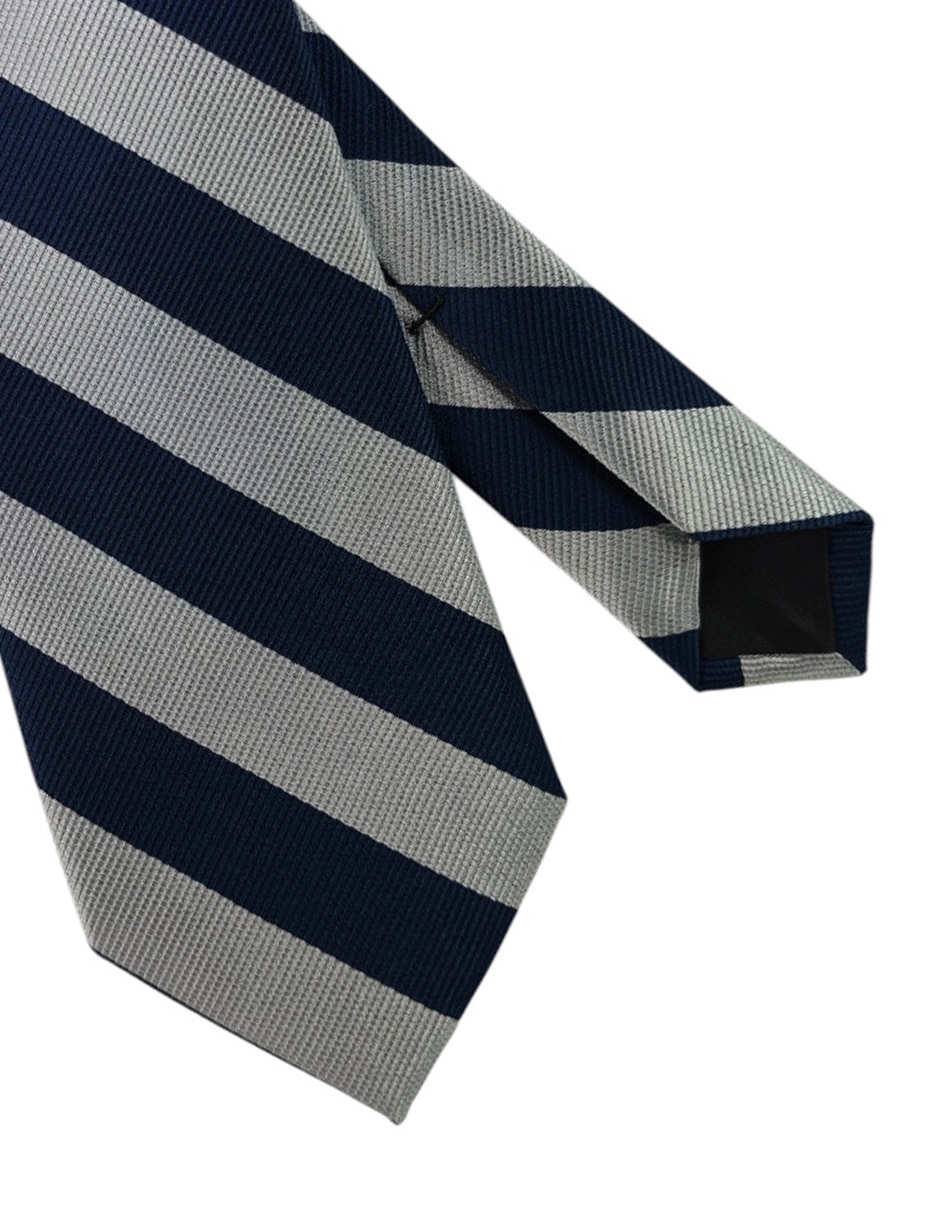 Corbata regular de seda estampado a rayas para hombre 3