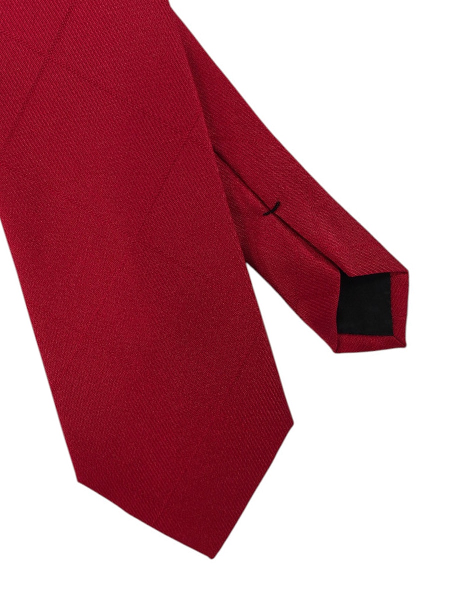 Corbata regular de seda estampado a cuadros para hombre 2