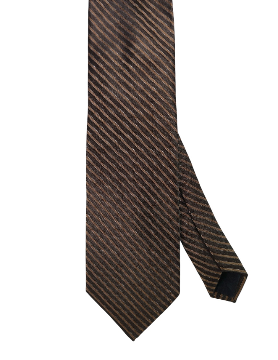 Corbata regular de seda estampado a rayas para hombre