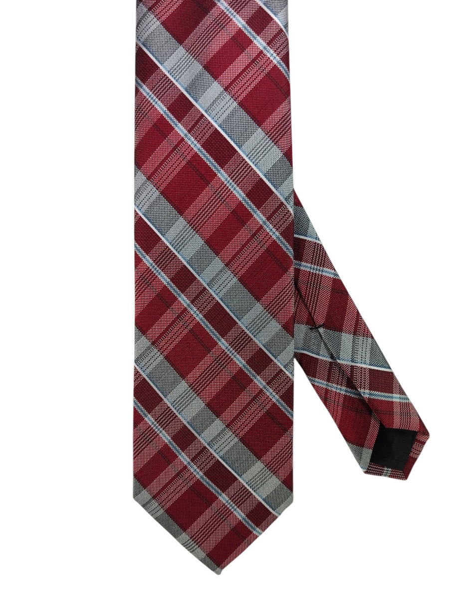 Corbata regular de seda estampado a rayas para hombre 1