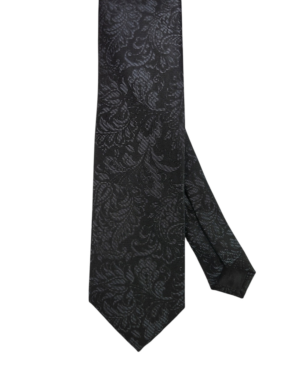 Corbata regular de seda estampado floral para hombre 1