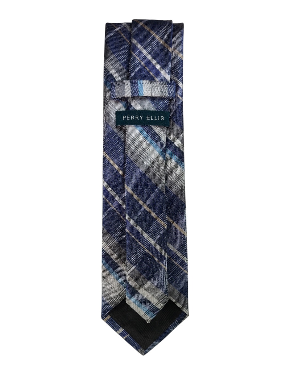 Corbata regular de seda estampado a cuadros para hombre 2