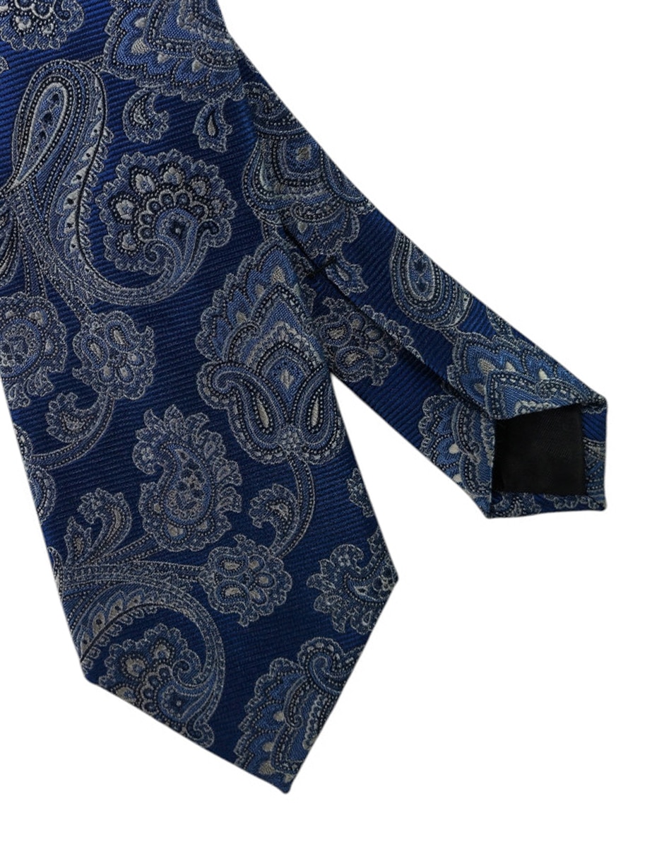 Corbata regular de seda estampado paisley para hombre 2