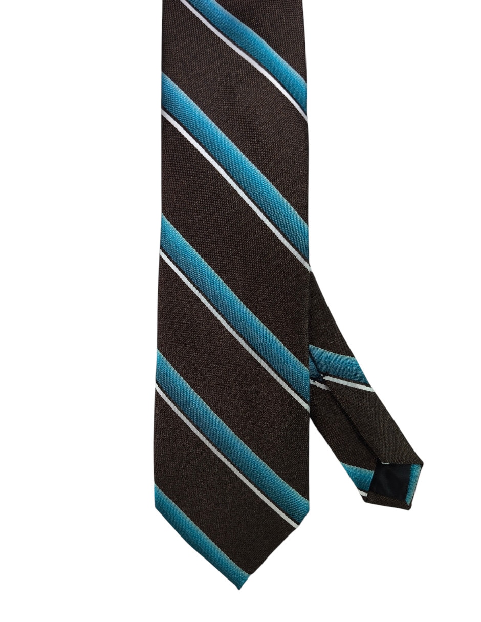 Corbata regular de seda estampado a rayas para hombre