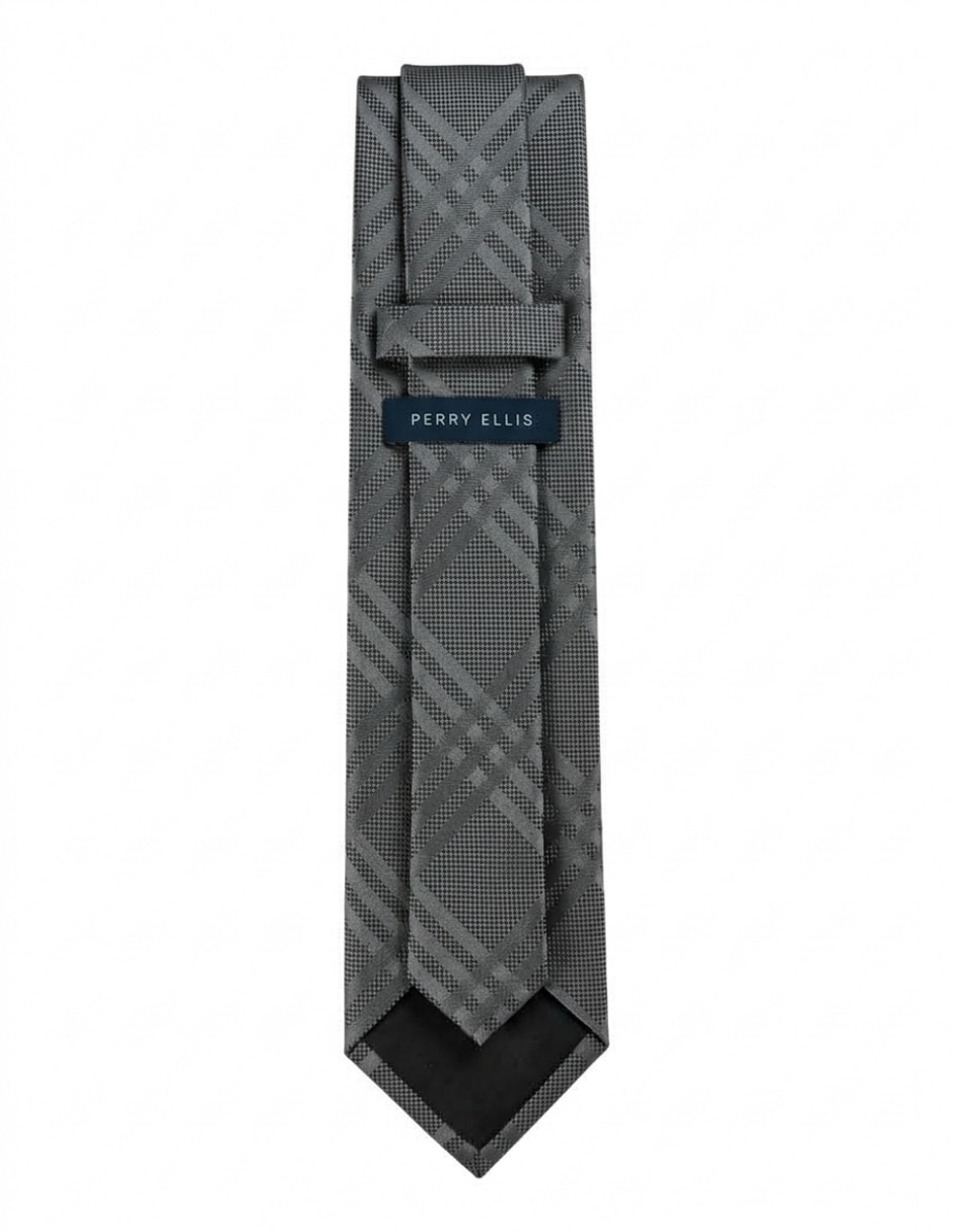 Corbata regular de seda estampado a cuadros para hombre 3