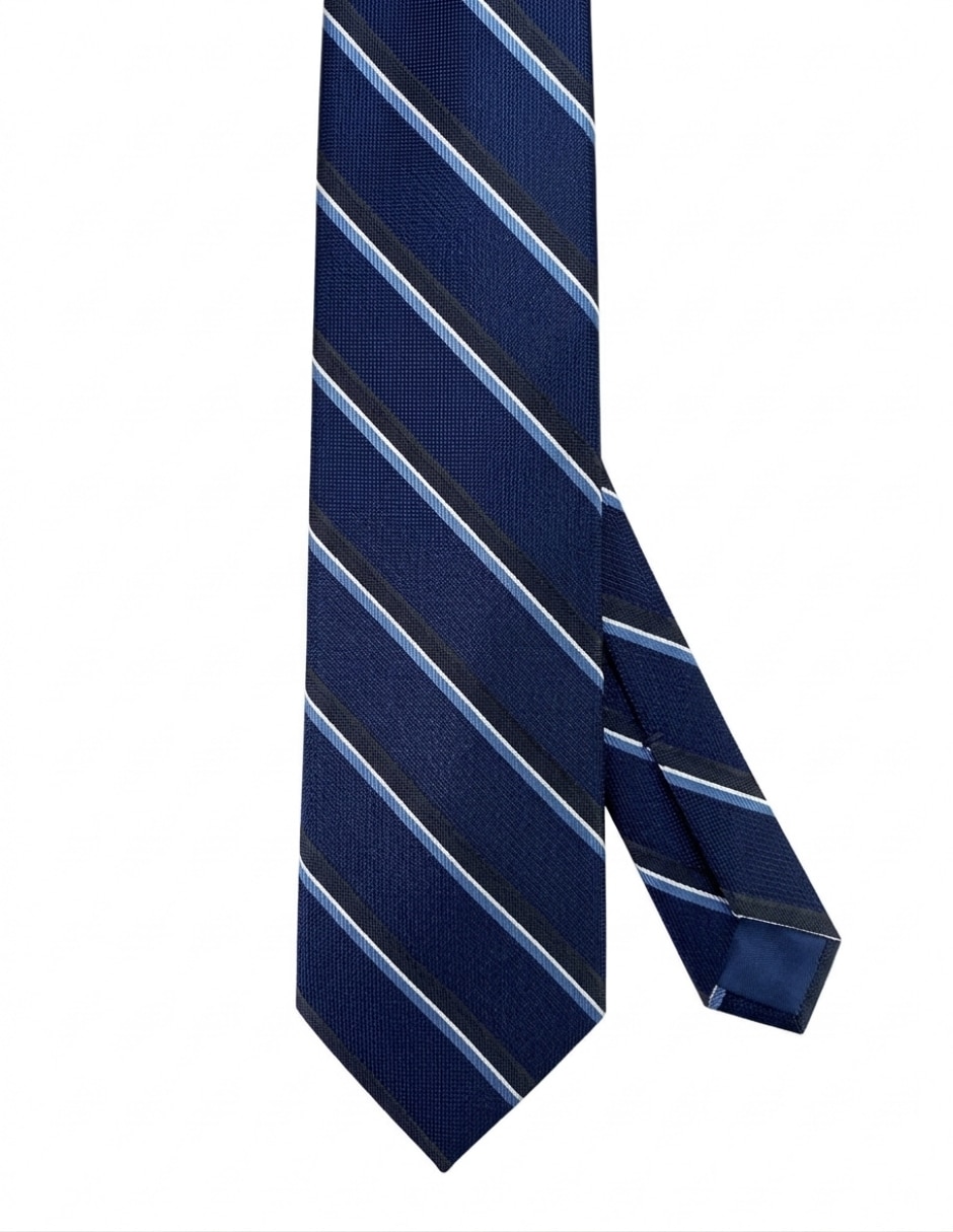 Corbata regular de seda estampado a rayas para hombre