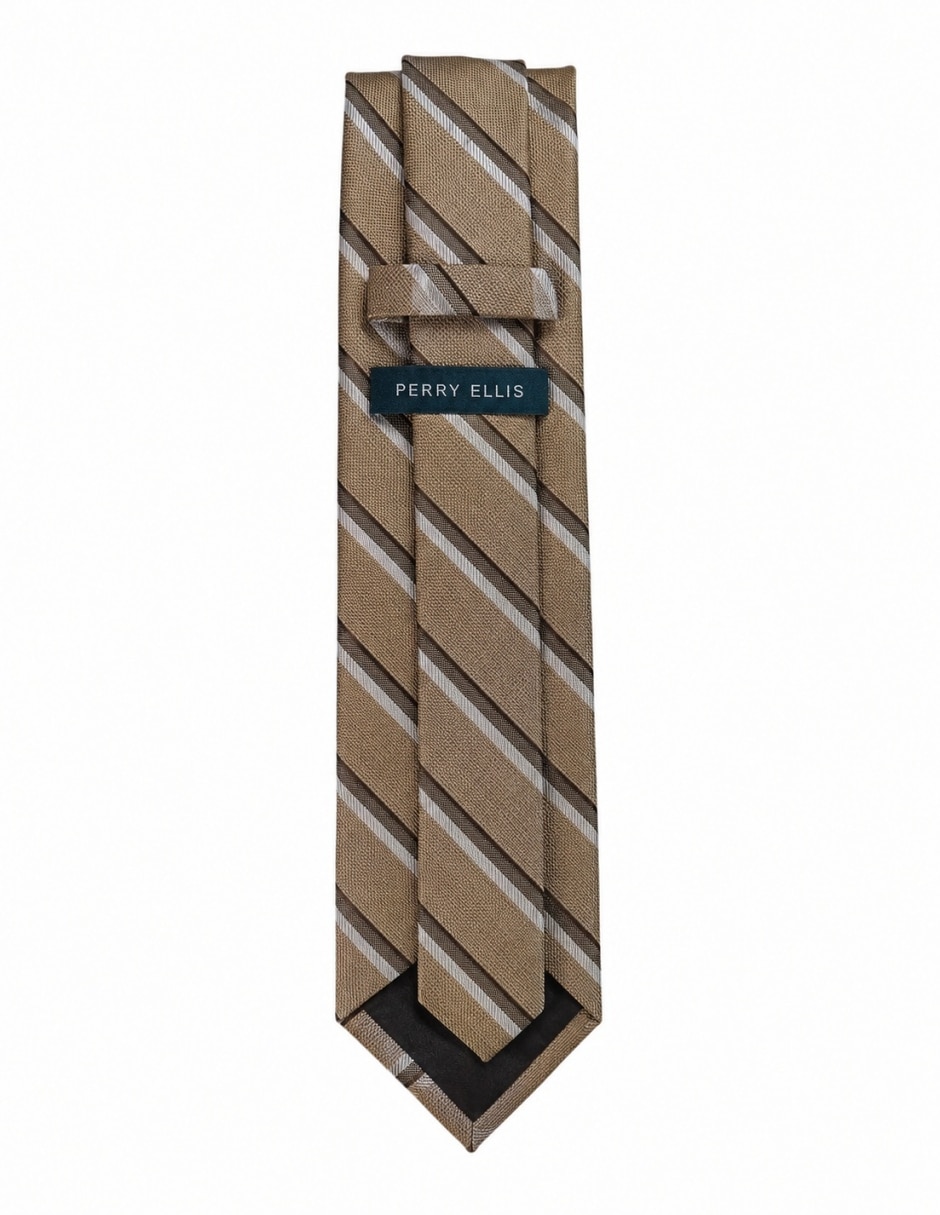 Corbata regular de seda estampado a rayas para hombre 2