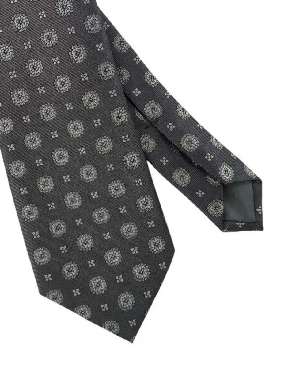 Corbata regular de seda estampado floral para hombre 3