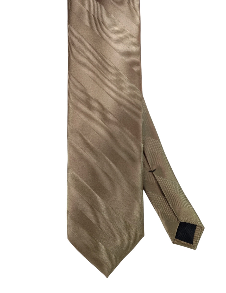Corbata regular de seda estampado a rayas para hombre 1