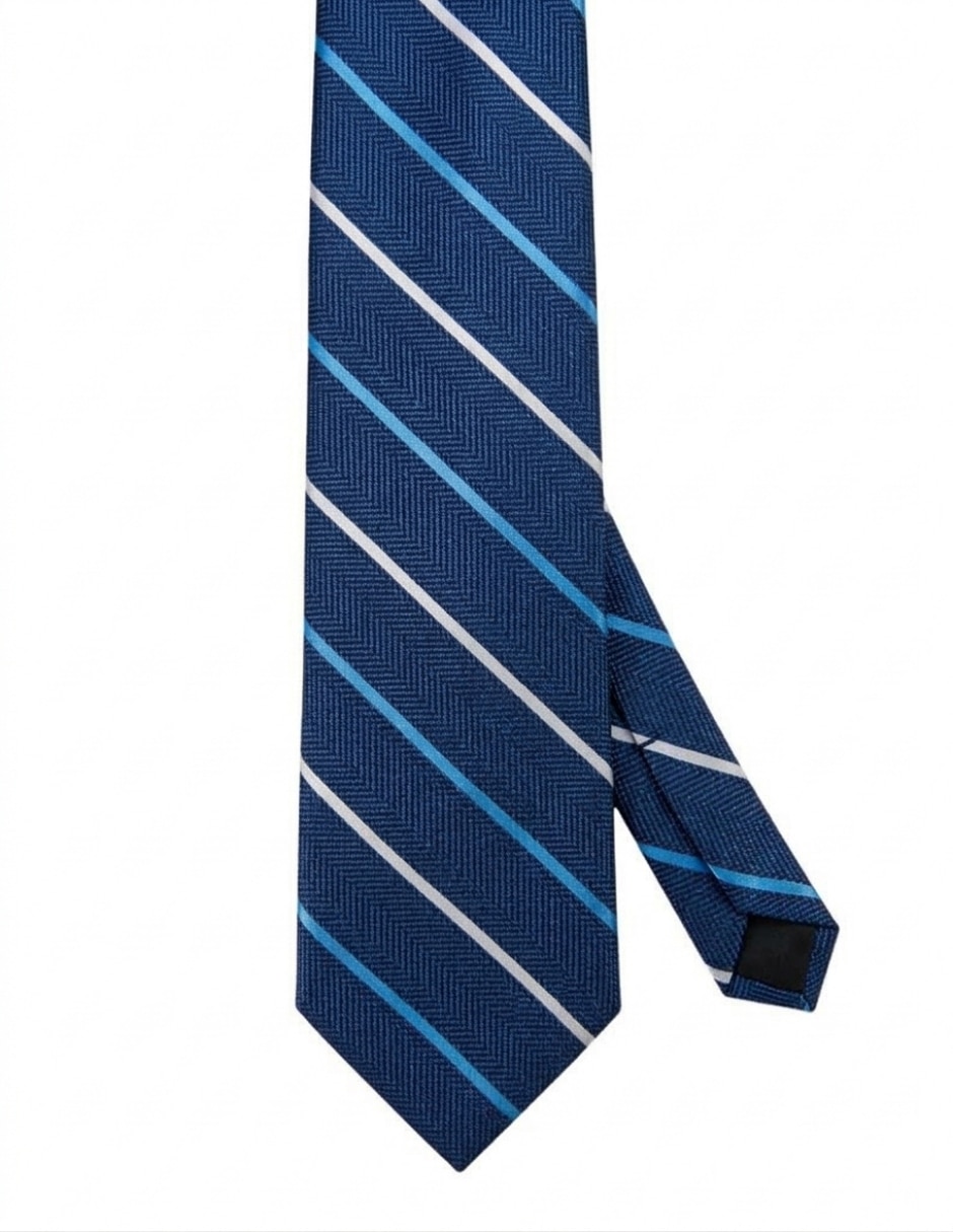 Corbata regular de seda estampado a rayas para hombre