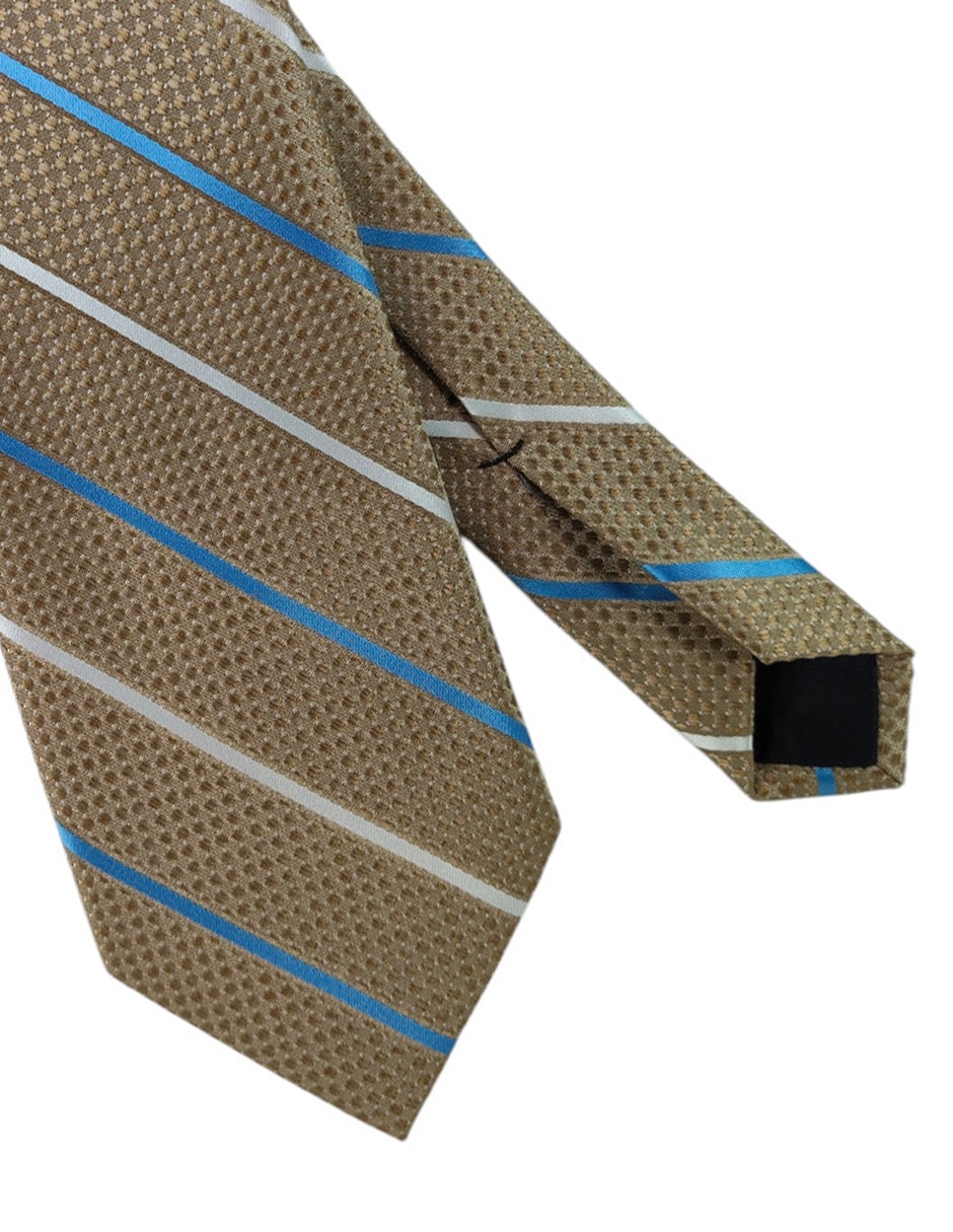 Corbata regular de seda estampado a rayas para hombre 3