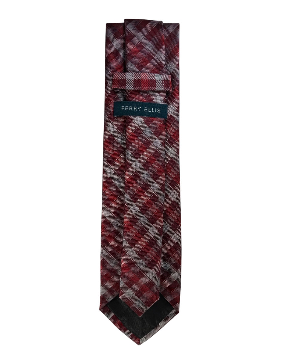 Corbata regular de seda estampado a cuadros para hombre 2