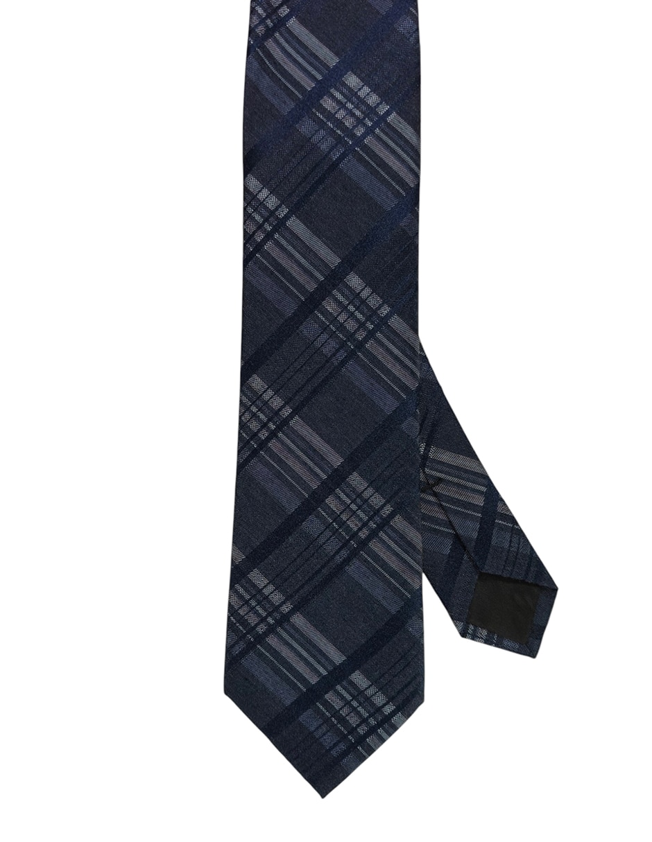 Corbata regular de seda estampado a cuadros para hombre