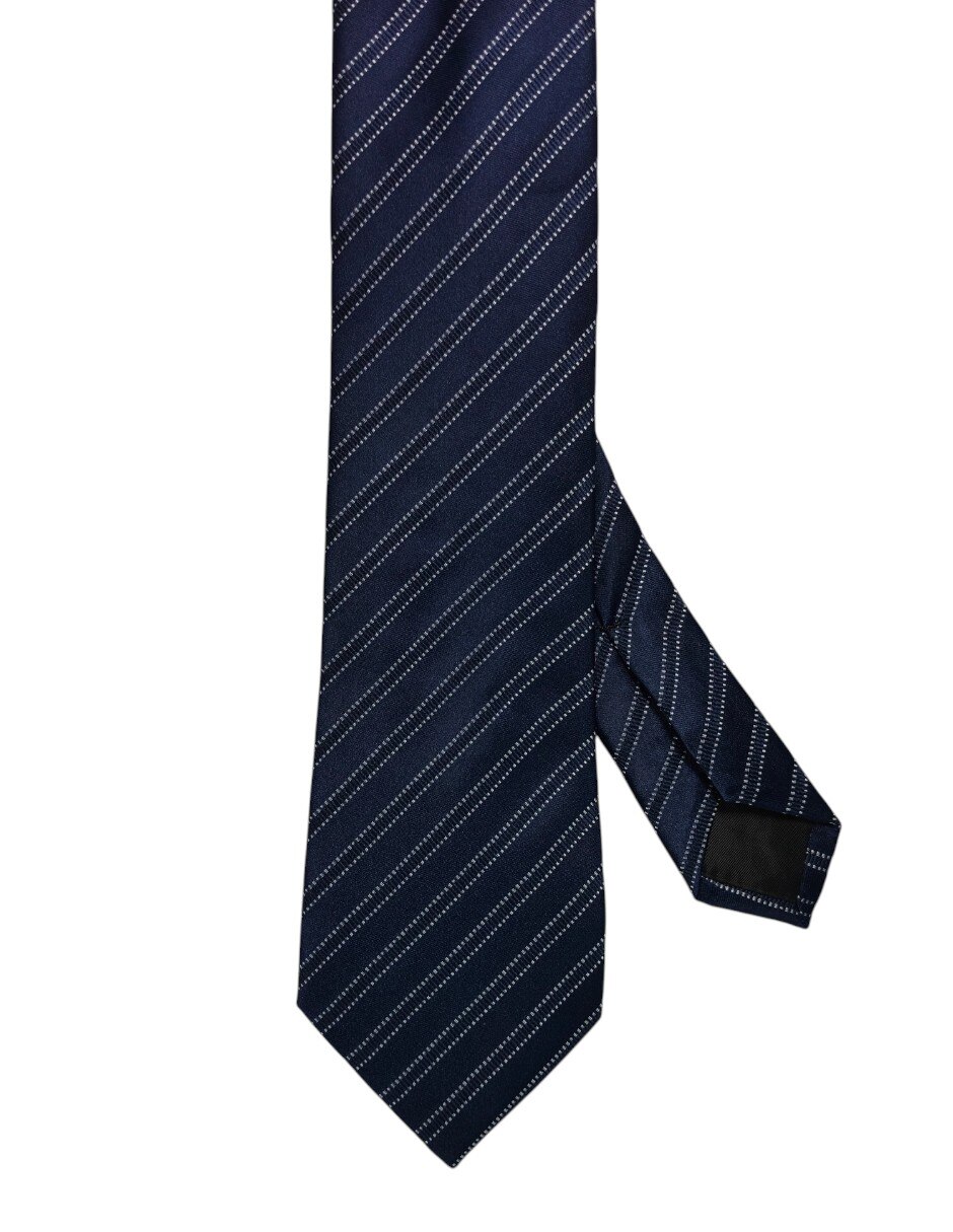 Corbata regular de seda estampado a rayas para hombre
