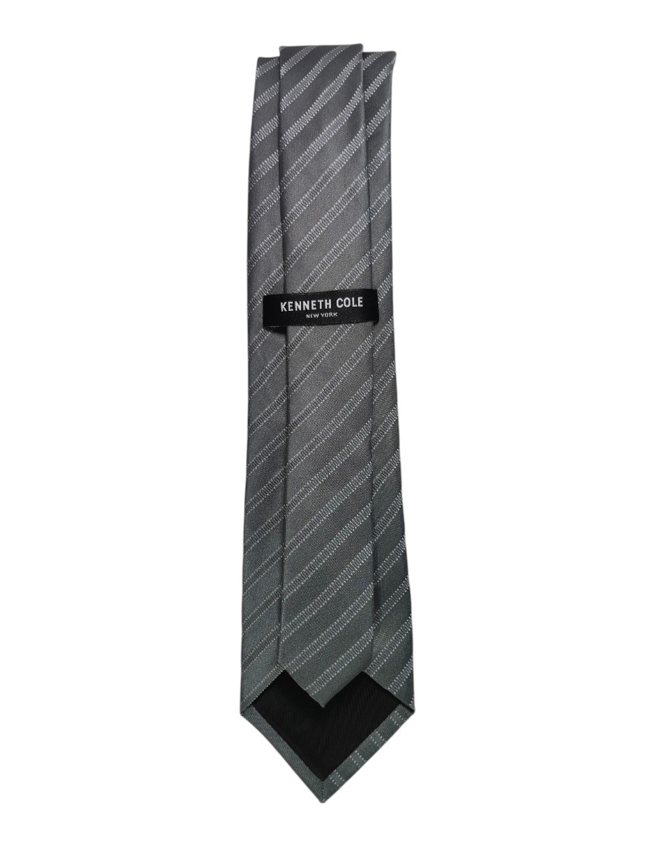 Corbata regular de seda estampado a rayas para hombre 3