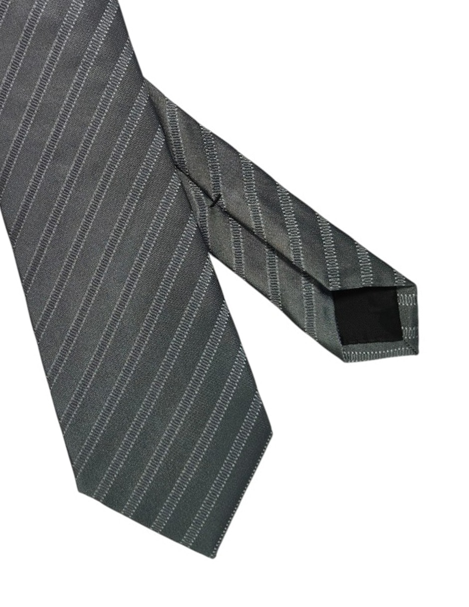 Corbata regular de seda estampado a rayas para hombre 2