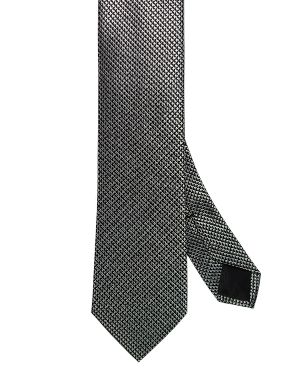 Corbata regular de seda estampado gráfico para hombre
