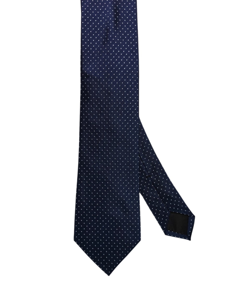 Corbata regular de seda estampado lunares para hombre