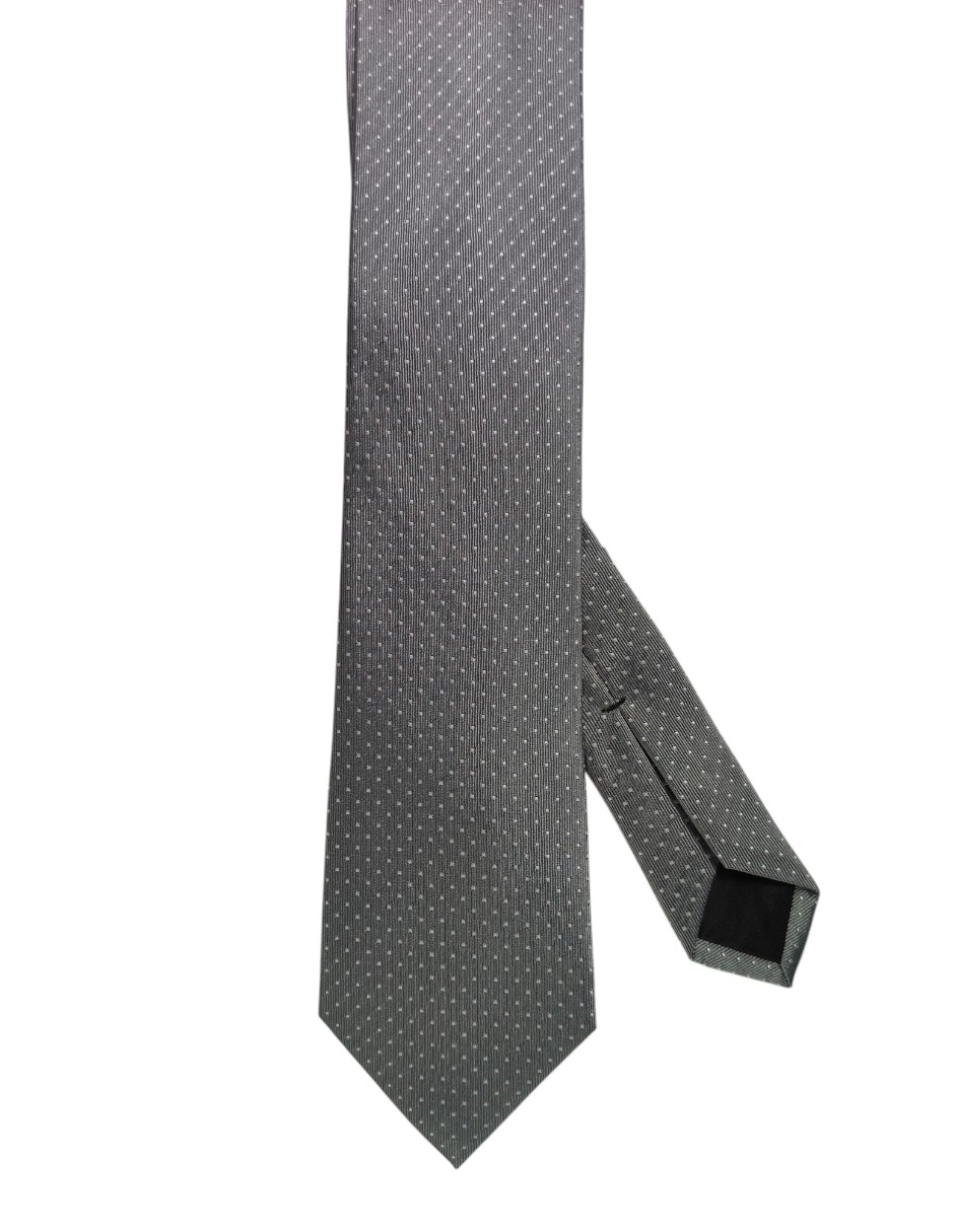 Corbata regular de seda estampado lunares para hombre 1