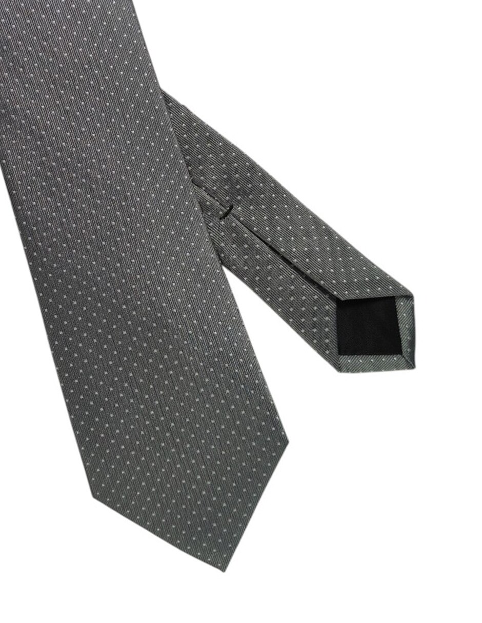 Corbata regular de seda estampado lunares para hombre 3