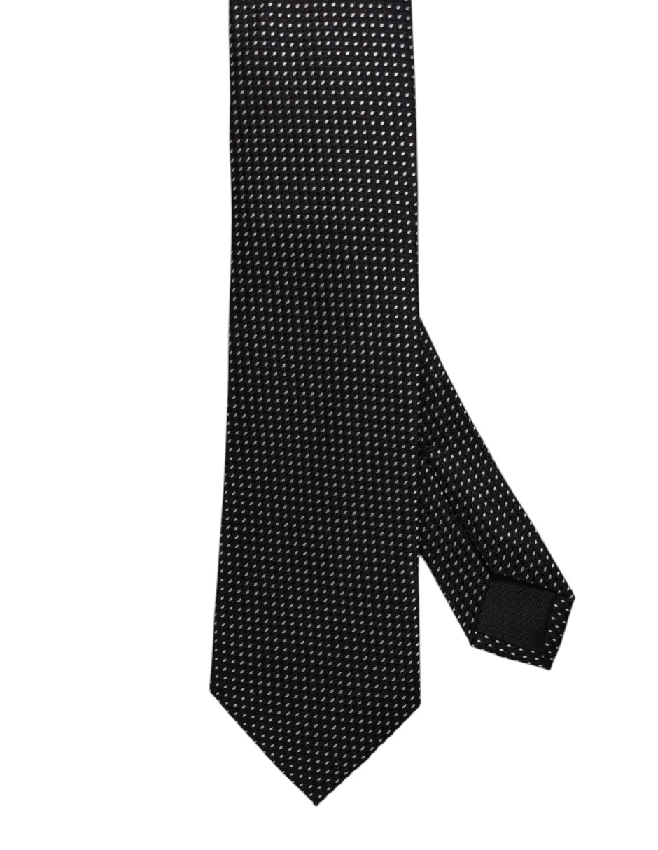 Corbata regular de seda estampado gráfico para hombre
