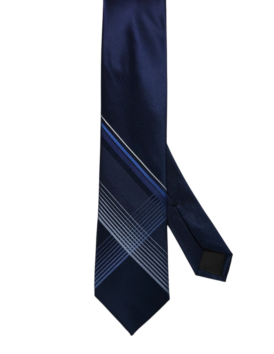 Corbata regular de seda estampado gráfico para hombre