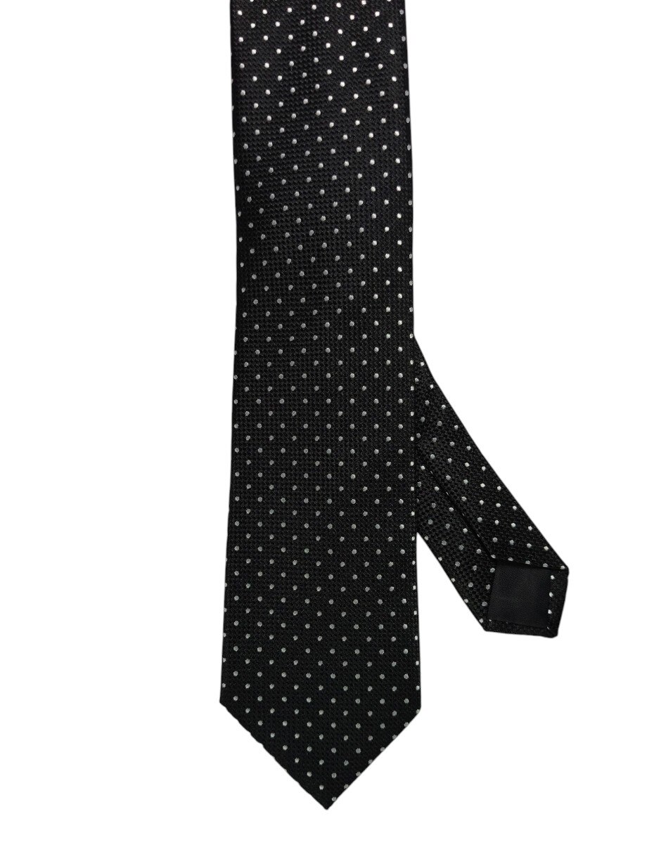 Corbata regular de seda estampado lunares para hombre