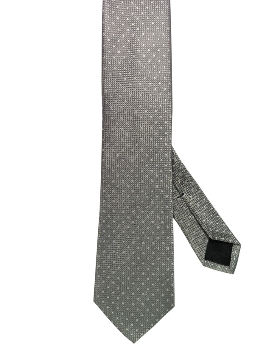 Corbata regular de seda estampado lunares para hombre 1