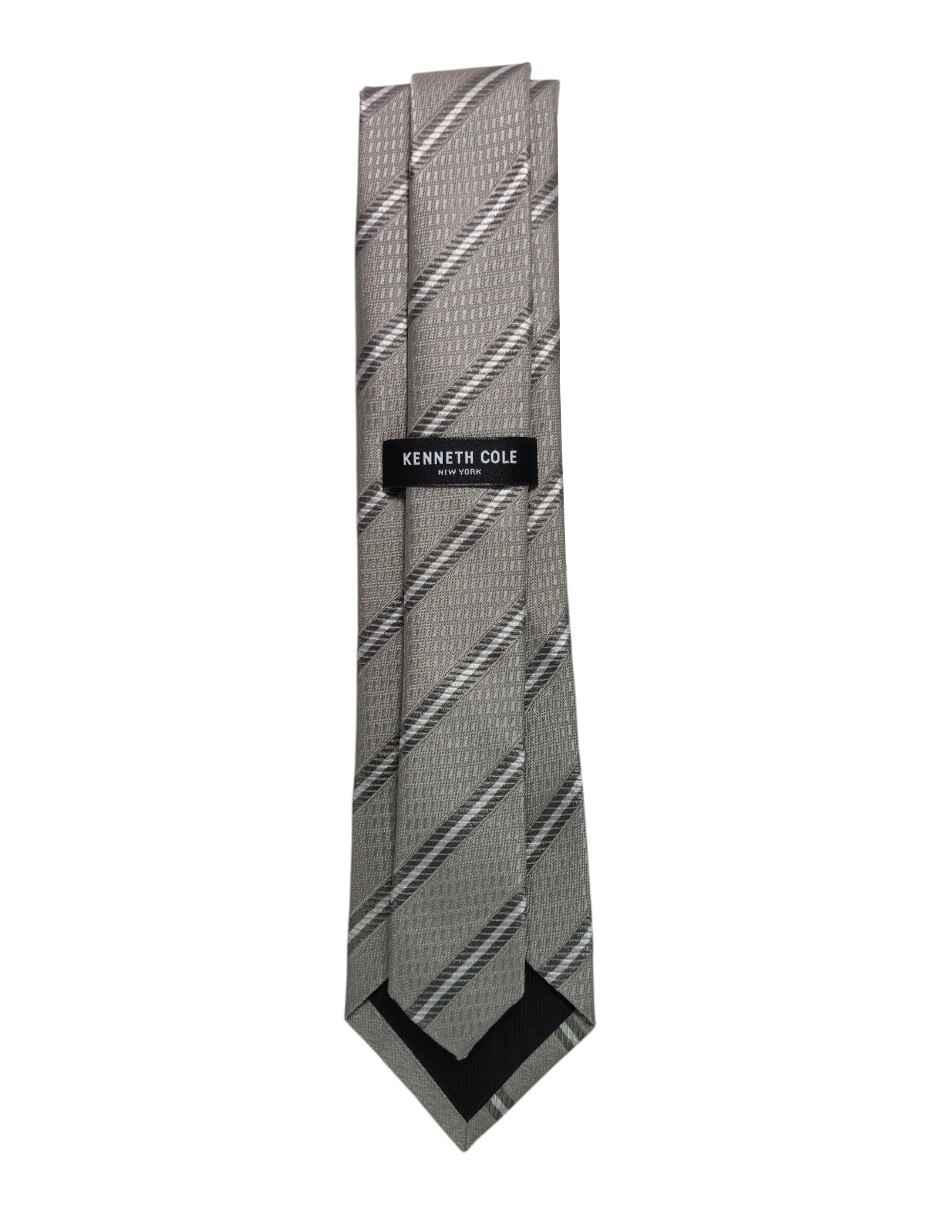 Corbata regular de seda estampado a rayas para hombre 3