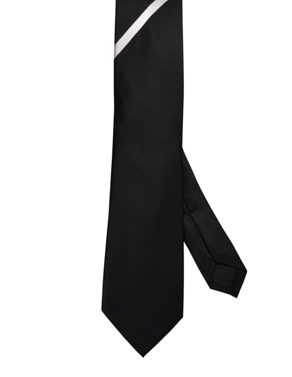 Corbata regular de seda estampado a rayas para hombre