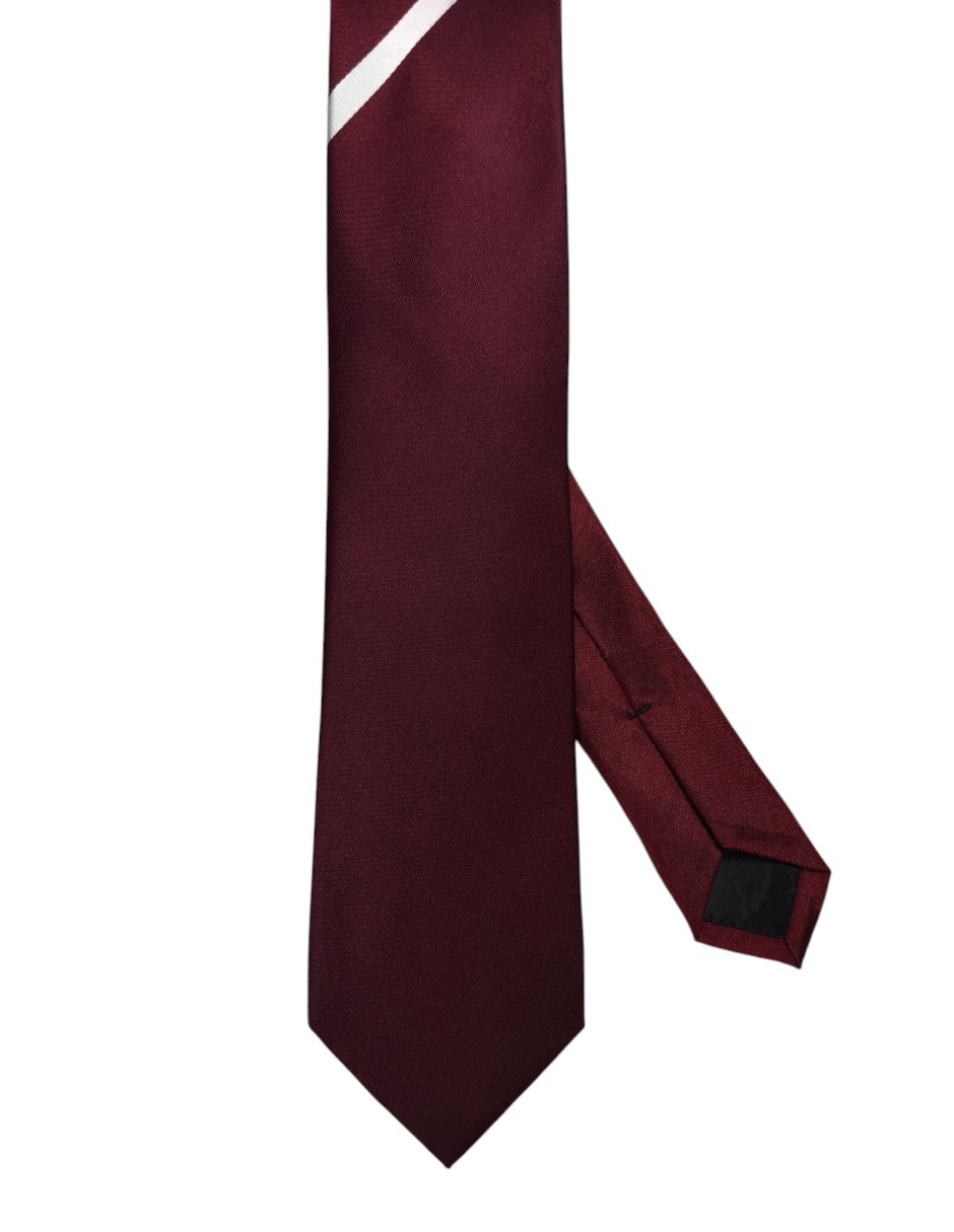 Corbata regular de seda estampado a rayas para hombre 1