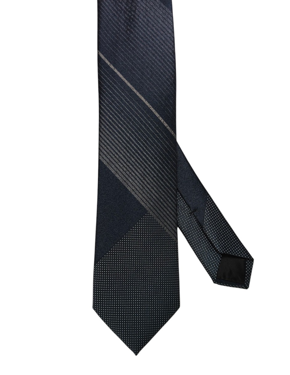 Corbata regular de seda estampado a rayas para hombre