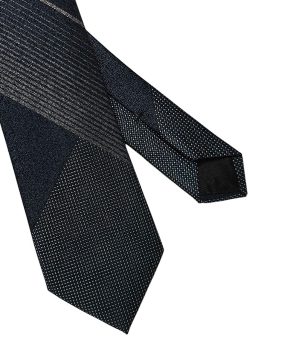 Corbata regular de seda estampado a rayas para hombre 3