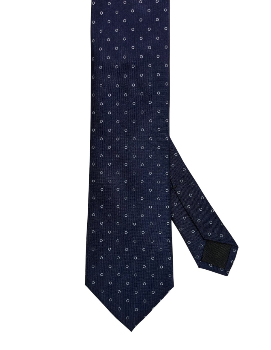 Corbata regular de seda estampado lunares para hombre