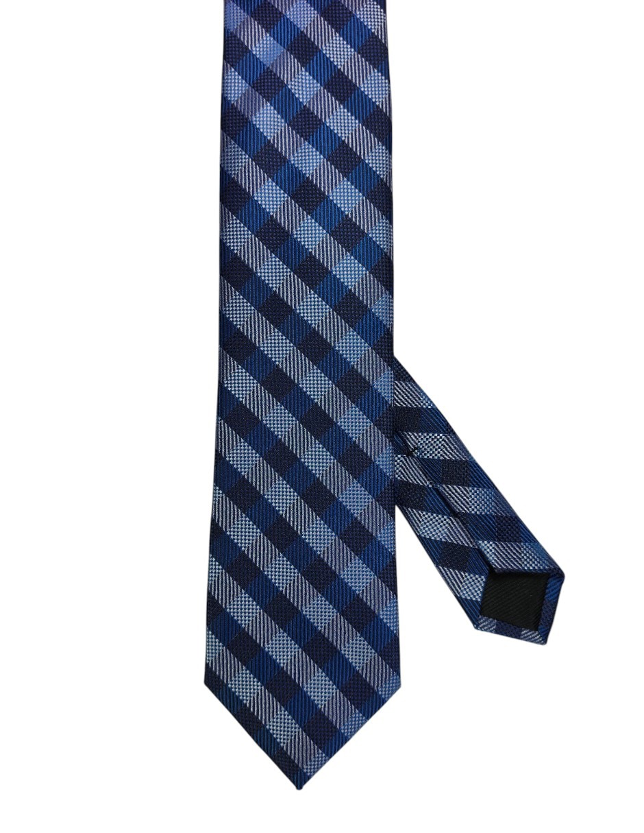Corbata regular de seda estampado a cuadros para hombre