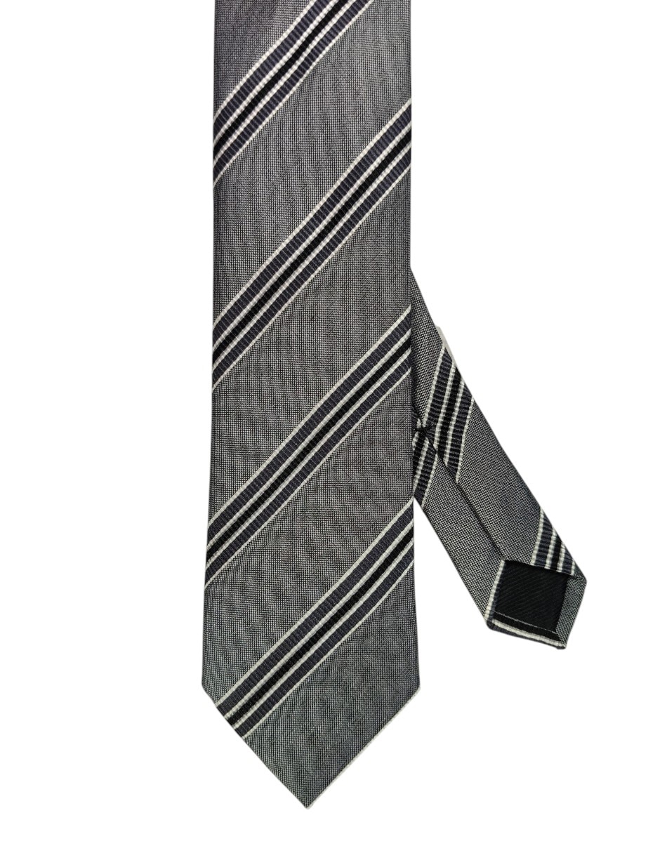 Corbata regular de seda estampado a rayas para hombre Corbata regular de seda estampado a rayas para hombre