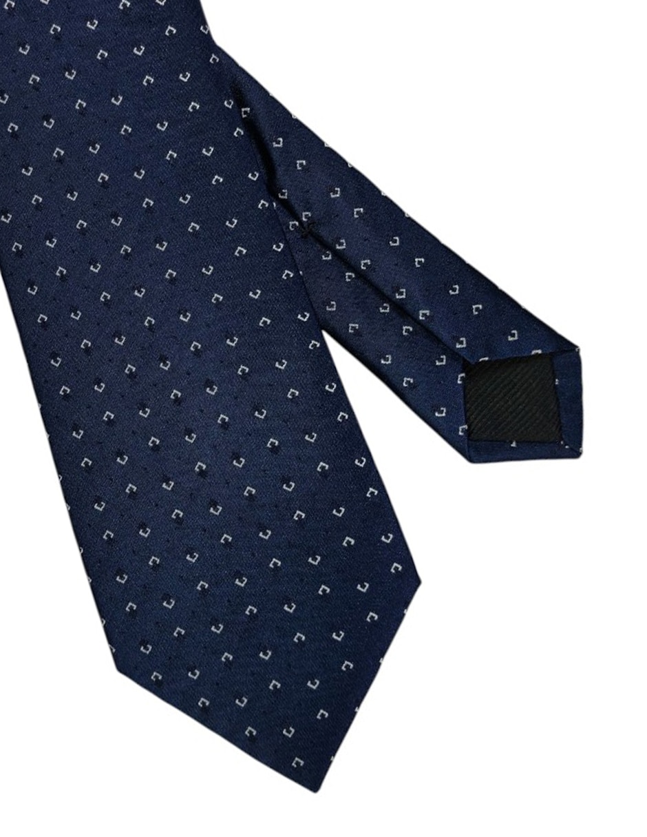 Corbata regular de seda estampado geométrico para hombre 3