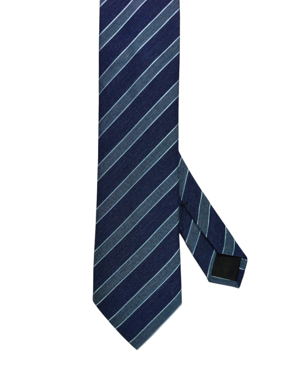 Corbata regular de seda estampado a rayas para hombre