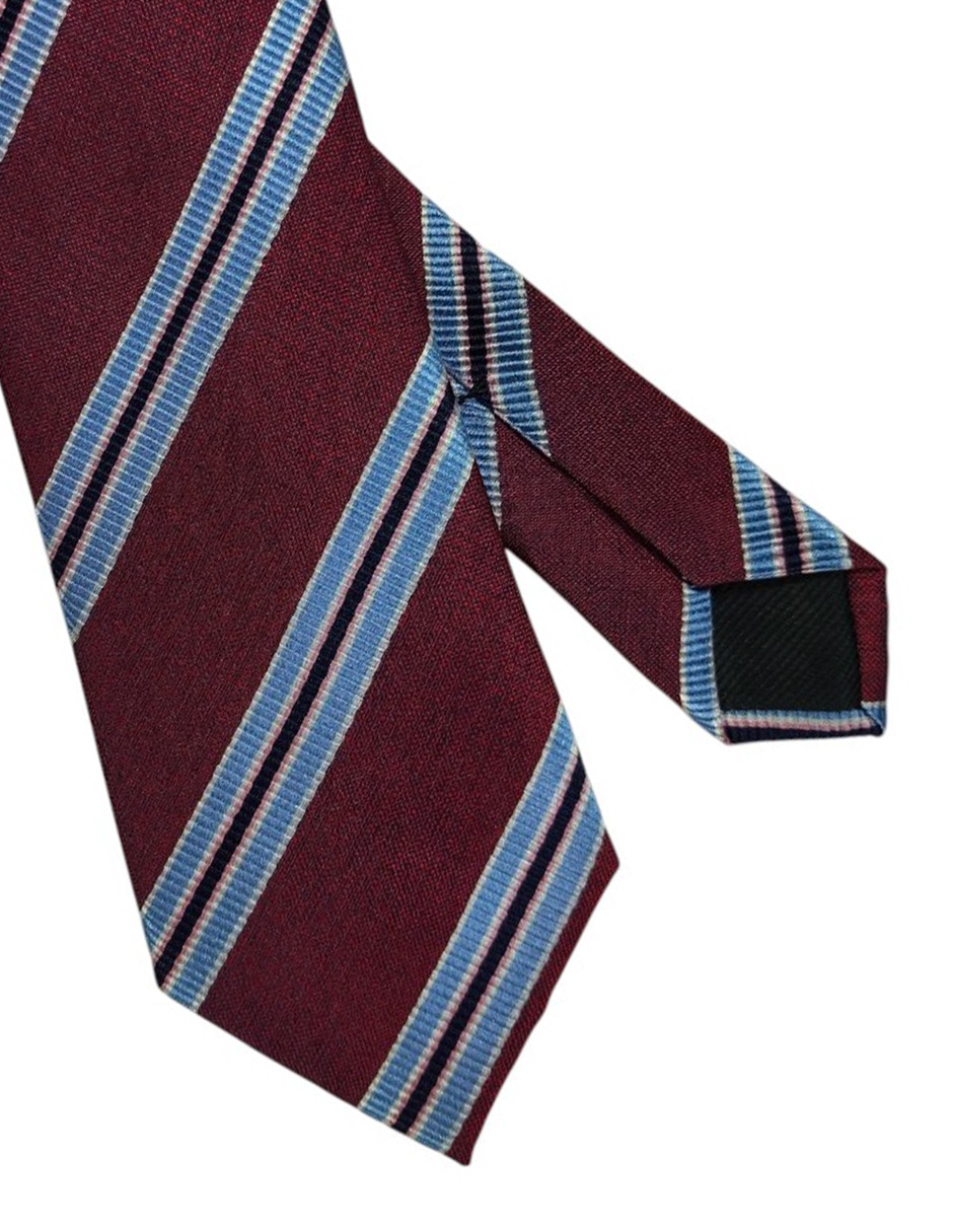 Corbata regular de seda estampado a rayas para hombre 2