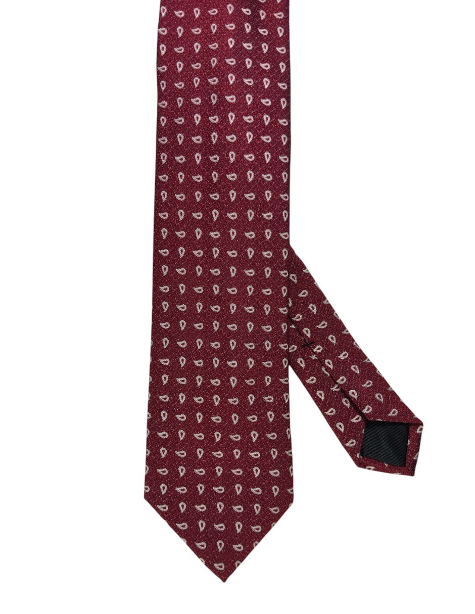 Corbata regular de seda estampado paisley para hombre 1