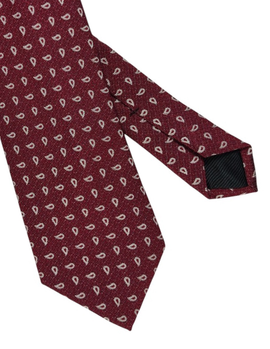 Corbata regular de seda estampado paisley para hombre 3