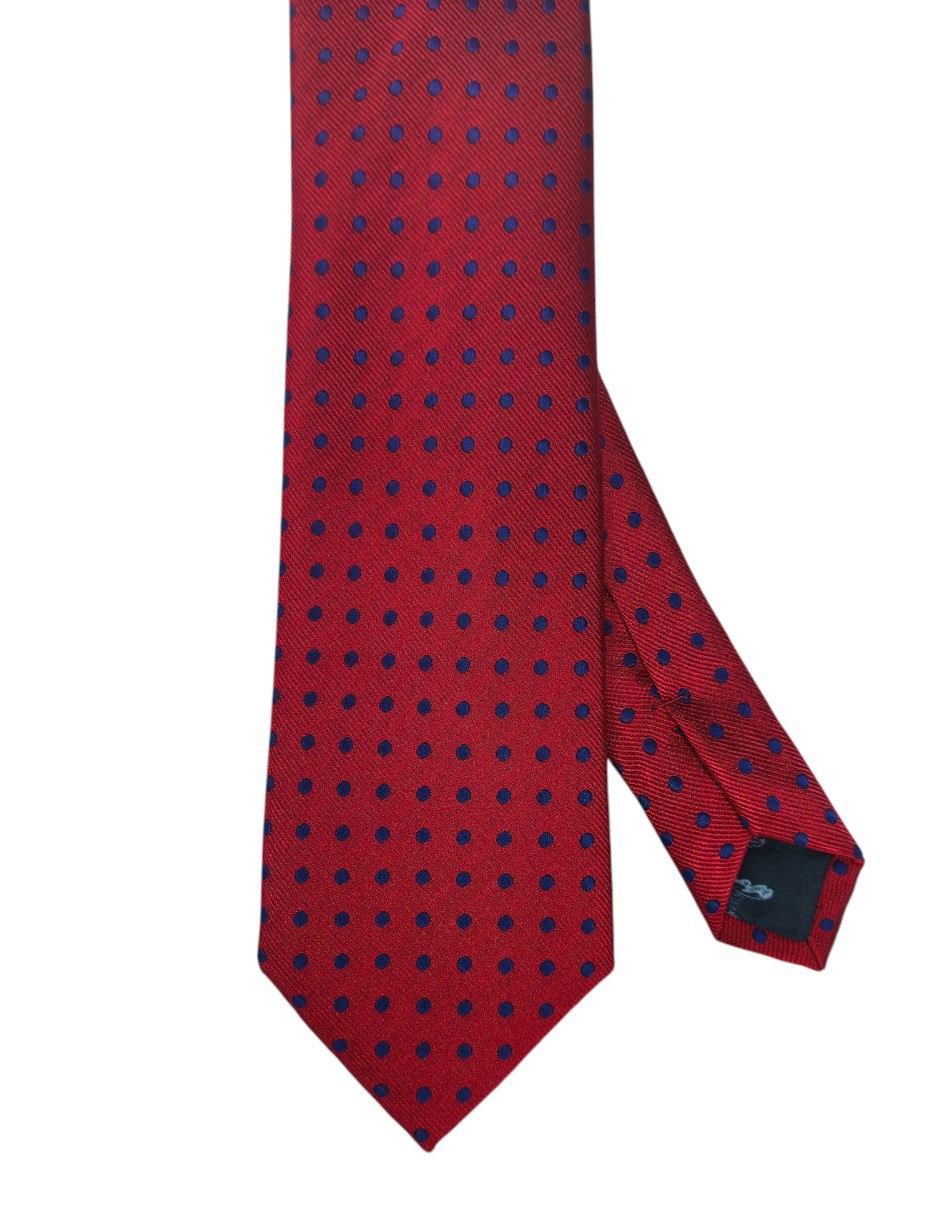 Corbata regular de seda estampado lunares para hombre 1