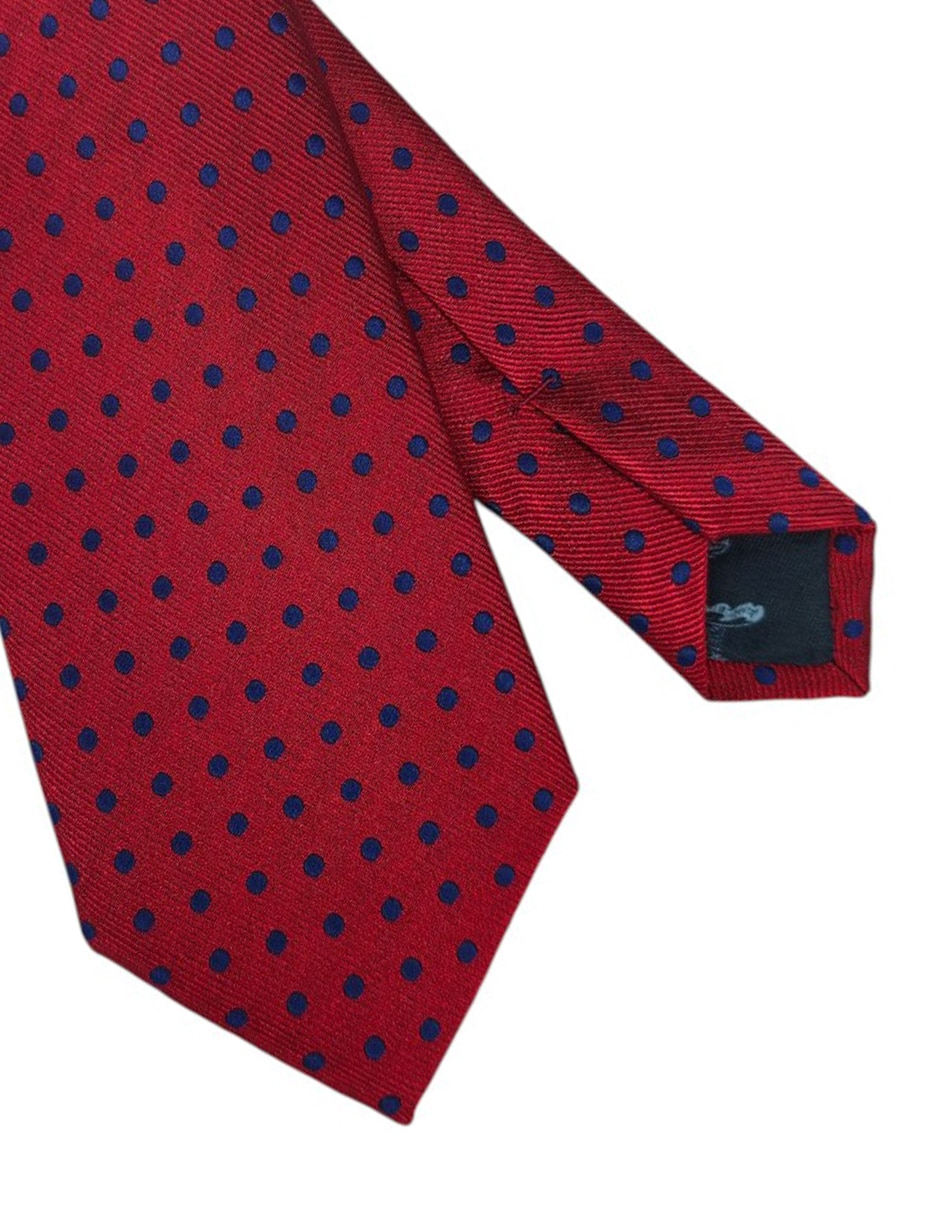 Corbata regular de seda estampado lunares para hombre 2