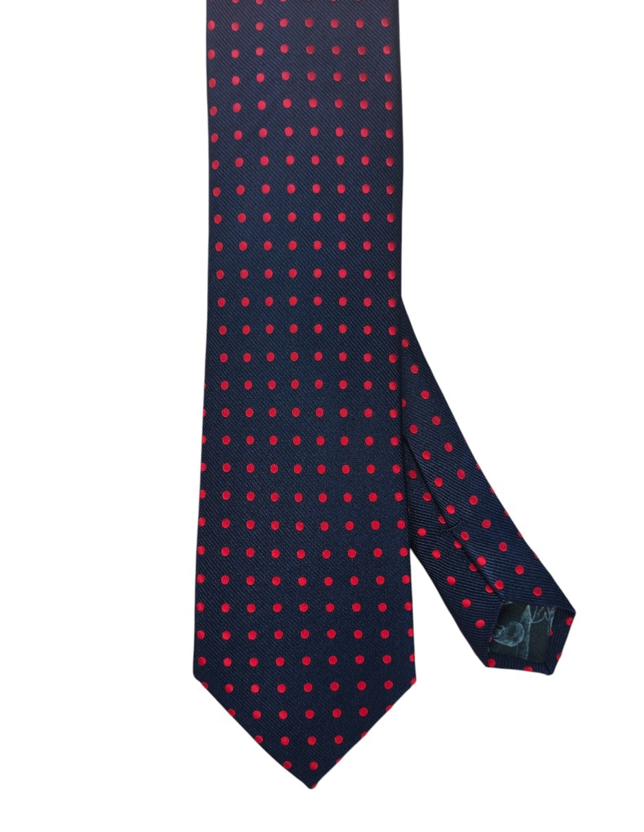 Corbata regular de seda estampado lunares para hombre