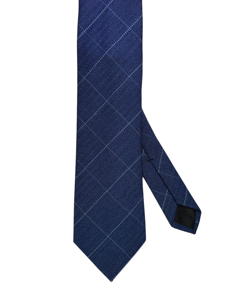 Corbata regular de seda estampado a cuadros para hombre