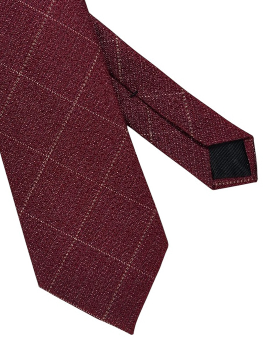 Corbata regular de seda estampado a cuadros para hombre 3