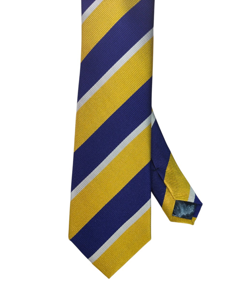 Corbata regular de seda estampado a rayas para hombre