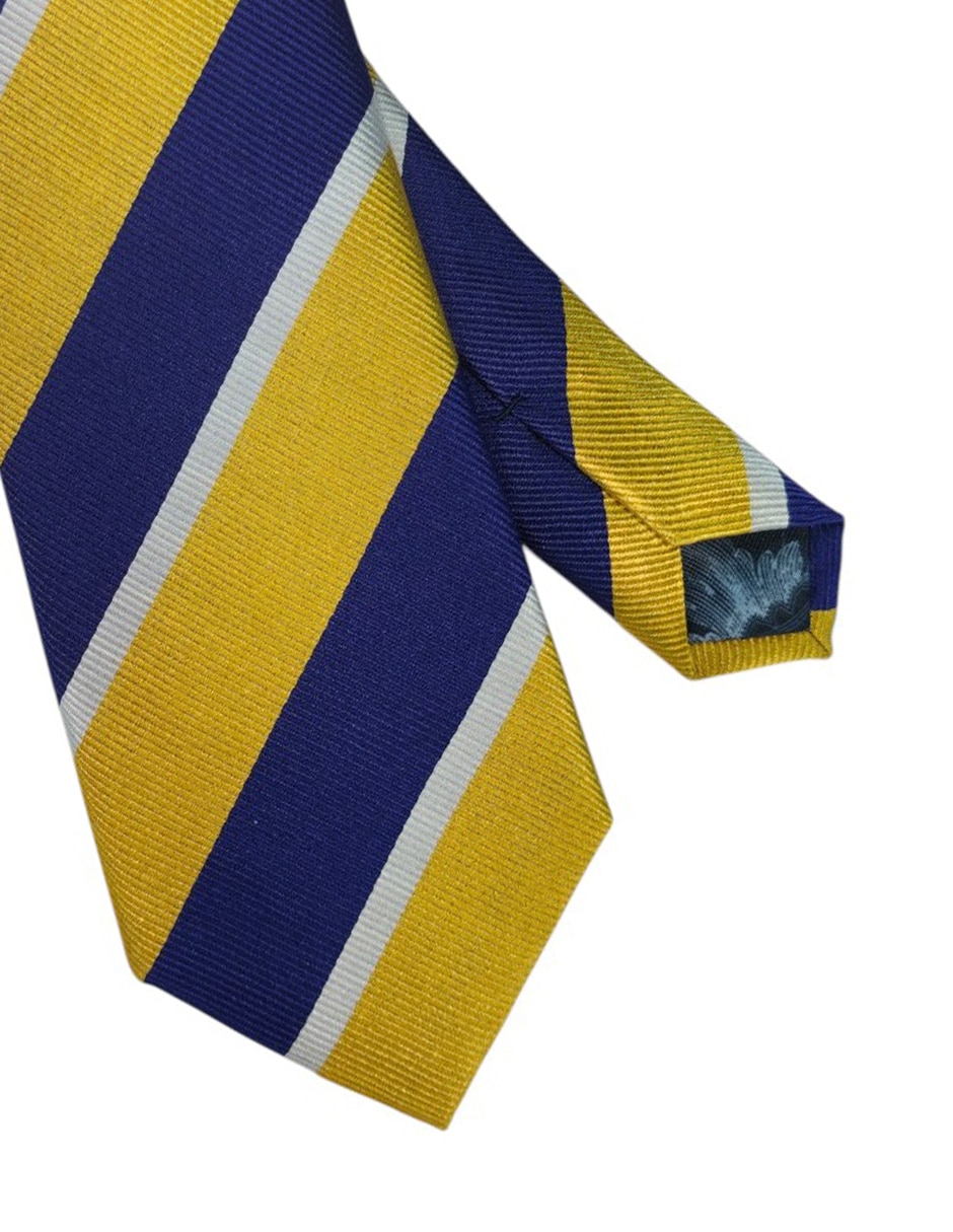 Corbata regular de seda estampado a rayas para hombre 2